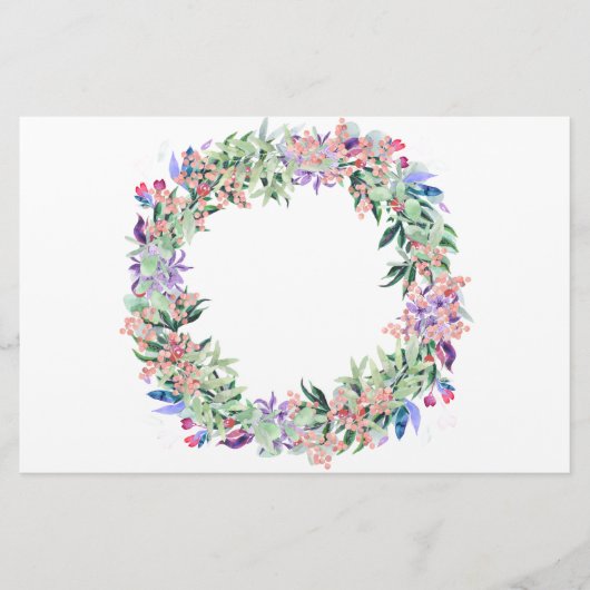 Floral Berries Wreath Briefpapier (Voorkant)