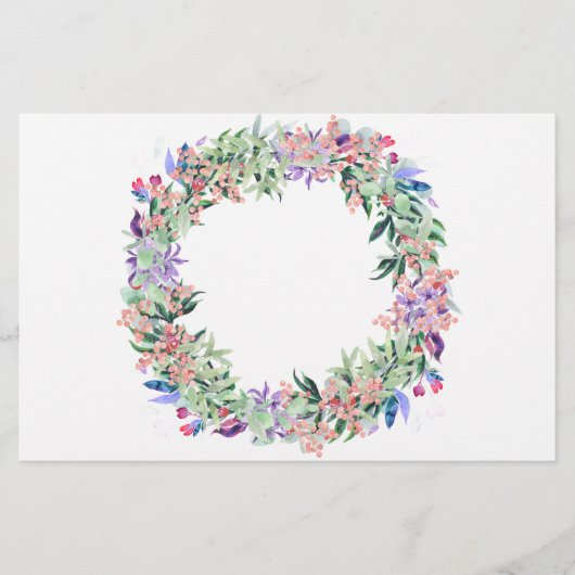 Floral Berries Wreath Briefpapier (Voorkant)