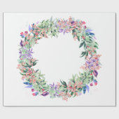Floral Berries Wreath Cadeaupapier (Vlak)