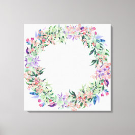 Floral Berries Wreath Canvas Afdruk
