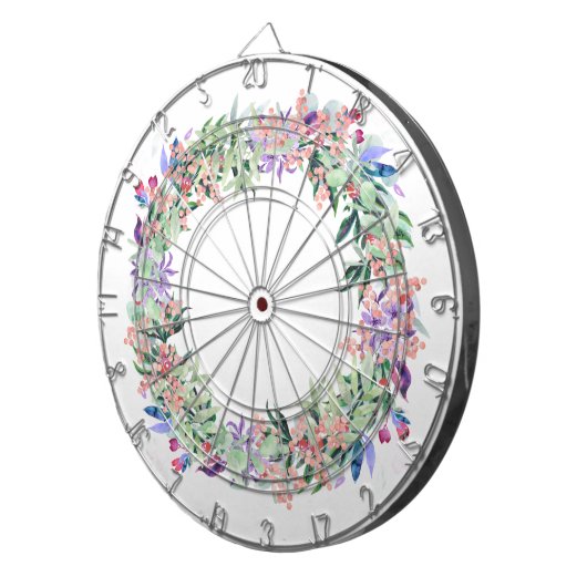 Floral Berries Wreath Dartbord (Voorkant Rechts)