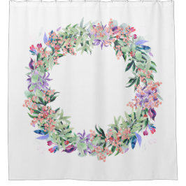 Floral Berries Wreath Douchegordijn