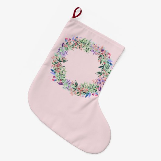 Floral Berries Wreath Grote Kerstsok (Voorkant (Hangend))