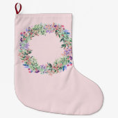 Floral Berries Wreath Grote Kerstsok (Voorkant)