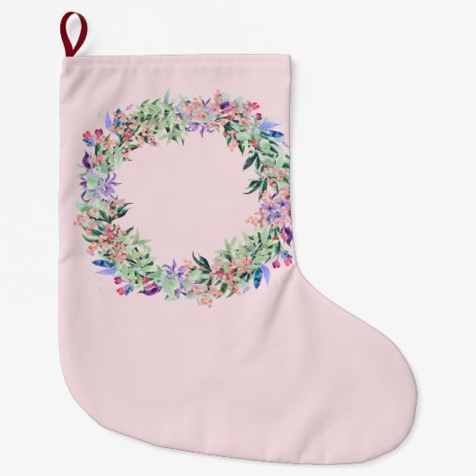 Floral Berries Wreath Grote Kerstsok (Voorkant)