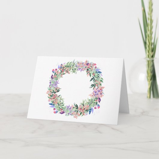 Floral Berries Wreath Kaart (Voorkant)