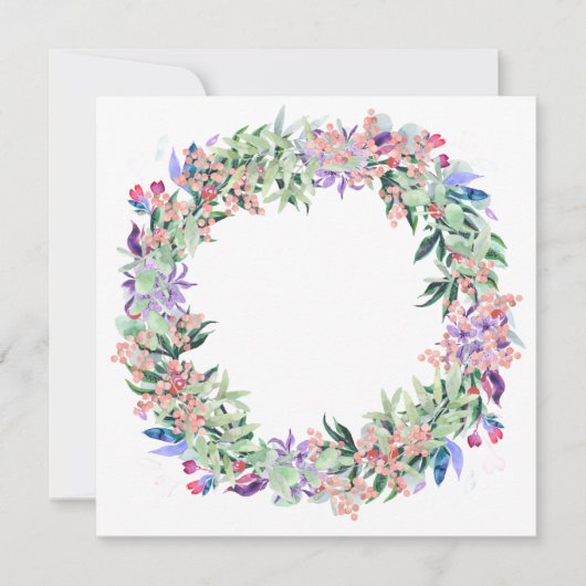 Floral Berries Wreath Kaart (Voorkant)