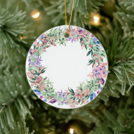 Floral Berries Wreath Keramisch Ornament