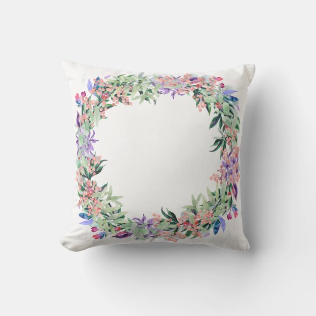 Floral Berries Wreath Kussen (Voorkant)