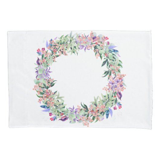 Floral Berries Wreath Kussensloop (Voorkant)