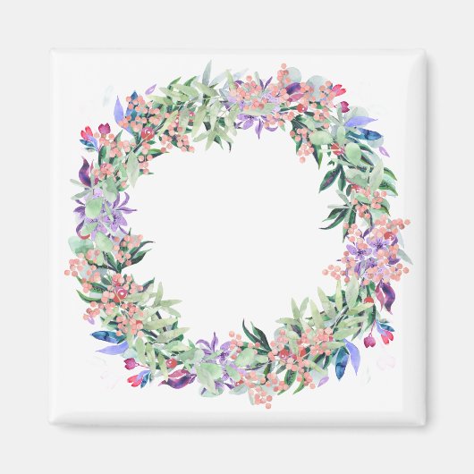 Floral Berries Wreath Magneet (Voorkant)