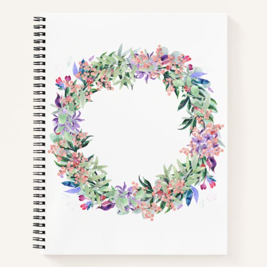 Floral Berries Wreath Notitieboek (Voorkant)