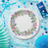 Floral Berries Wreath Papieren Bordje (Feest)