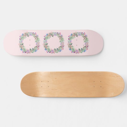 Floral Berries Wreath Persoonlijk Skateboard (Horizontaal)