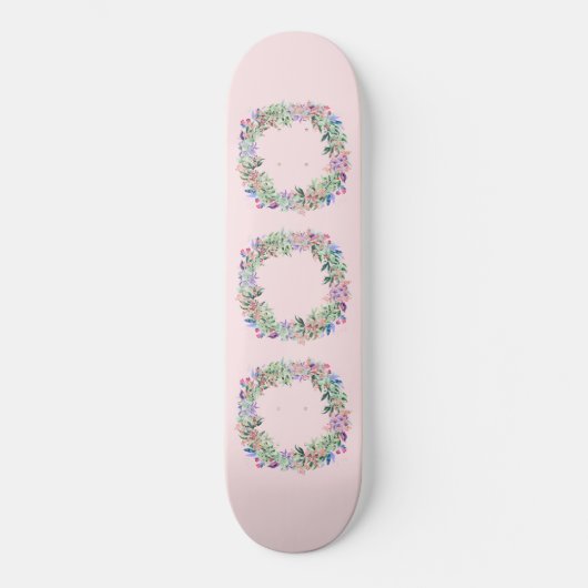 Floral Berries Wreath Persoonlijk Skateboard (Voorkant)