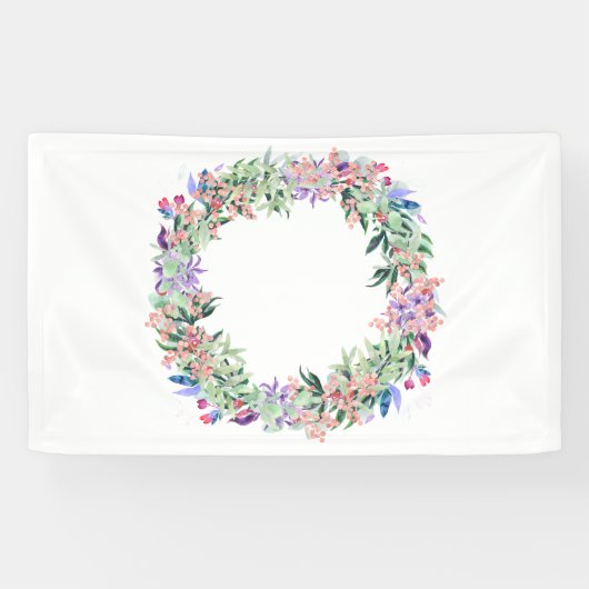 Floral Berries Wreath Spandoek (Horizontaal)