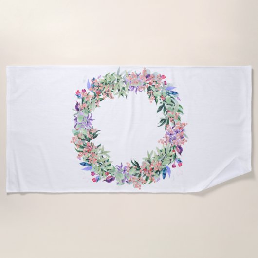 Floral Berries Wreath Strandlaken (Voorkant)