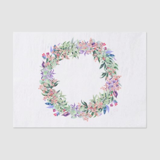 Floral Berries Wreath Tissuepapier (Voorkant)