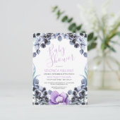 Floral Berry Baby shower Invitation Briefkaart (Staand voorkant)