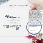 Floral Berry Blue Burgundy Weddenaar van RSVP All In One Uitnodiging