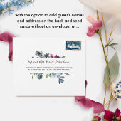 Floral Berry Blue Burgundy Weddenaar van RSVP All In One Uitnodiging