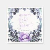 Floral Berry Paars Baby shower Servet (Voorkant)