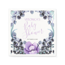 Floral Berry Paars Baby shower