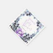 Floral Berry Paars Baby shower Servet (Hoek)