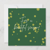 Floral berry Snow green kerstvakanay Card Kaart (Achterkant)