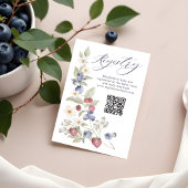 Floral Berry Sweet Baby shower QR Code Registry Informatiekaartje