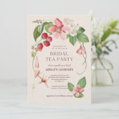 floral berry Wildflower Bridal Shower Kaart (Staand voorkant)