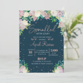 Floral besproeid met de uitnodiging tot het Baby s (Staand voorkant)