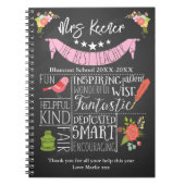 floral Best Teacher-pensionering met cadeau Notitieboek (Voorkant)