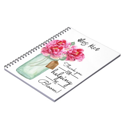 floral Best Teacher-pensionering met cadeau voor n Notitieboek (Linkerzijde)