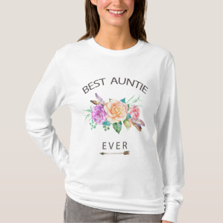 Floral Beste Tante Waterverf Lange Mouw Shirt