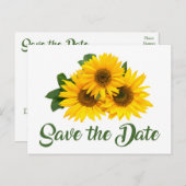 Floral Bewaar de datum Geel Zonnebloem Verloving Briefkaart (Voorkant / Achterkant)