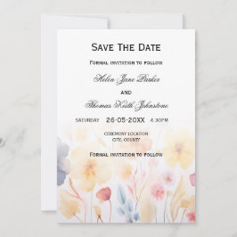 Floral Bewaar de datum trouwkaart Save The Date