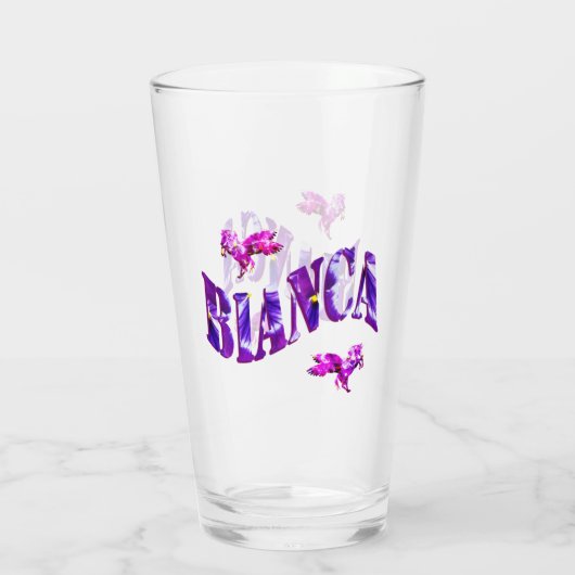 Floral Bianca met Unicorns, Glas (Achterkant)