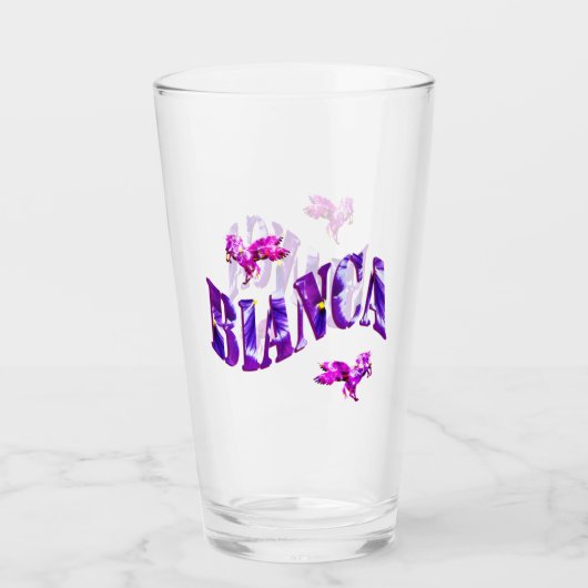 Floral Bianca met Unicorns, Glas (Voorkant)