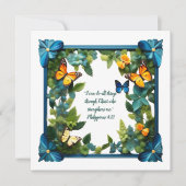 Floral  Bibe Verse Custom-Cut Vinyl Feestdagenkaart (Voorkant)