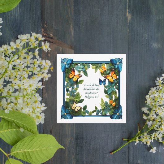 Floral  Bibe Verse Custom-Cut Vinyl Feestdagenkaart