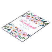 Floral Bible Quote genaamd Pink Gratitude Journal Notitieboek (Linkerzijde)