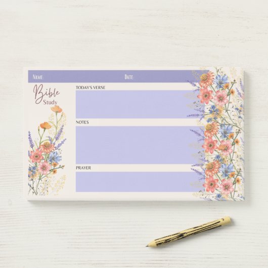 Floral BIBLE STUDIE NOTEERT Christelijke Faith Gif Post-it® Notes (Op bureau)
