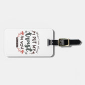 Floral Bible Verse Art 'Ik heb mijn vertrouwen in  Bagagelabel (Voorkant horizontaal)