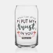 Floral Bible Verse Art 'Ik heb mijn vertrouwen in Blikvorm Glas (Achterkant)