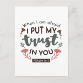Floral Bible Verse Art 'Ik heb mijn vertrouwen in  Briefkaart (Voorkant)