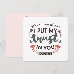 Floral Bible Verse Art 'Ik heb mijn vertrouwen in  Feestdagenkaart