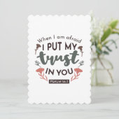 Floral Bible Verse Art 'Ik heb mijn vertrouwen in  Feestdagenkaart (Staand voorkant)