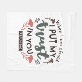 Floral Bible Verse Art 'Ik heb mijn vertrouwen in Fleece Deken (Voorkant (Horizontaal))