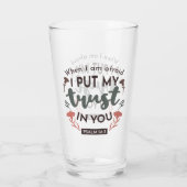 Floral Bible Verse Art 'Ik heb mijn vertrouwen in  Glas (Achterkant)